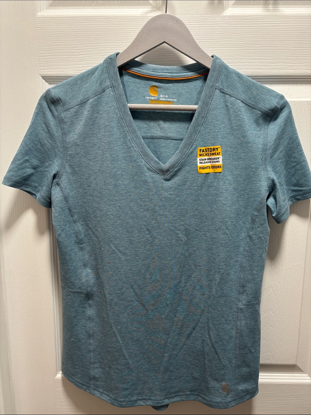 Carhartt V-Neck Short Sleeve Tee in Teal Blue unisex